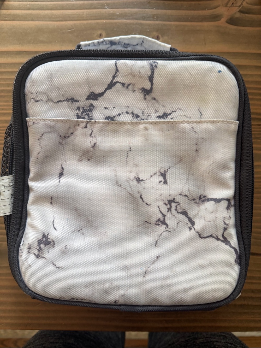 Pottery Barn TeenMarble-Print White and Black Travel Organizer Bag